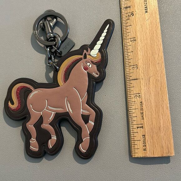 COACH Unicorn Leather Keychain - Picture 4 of 4